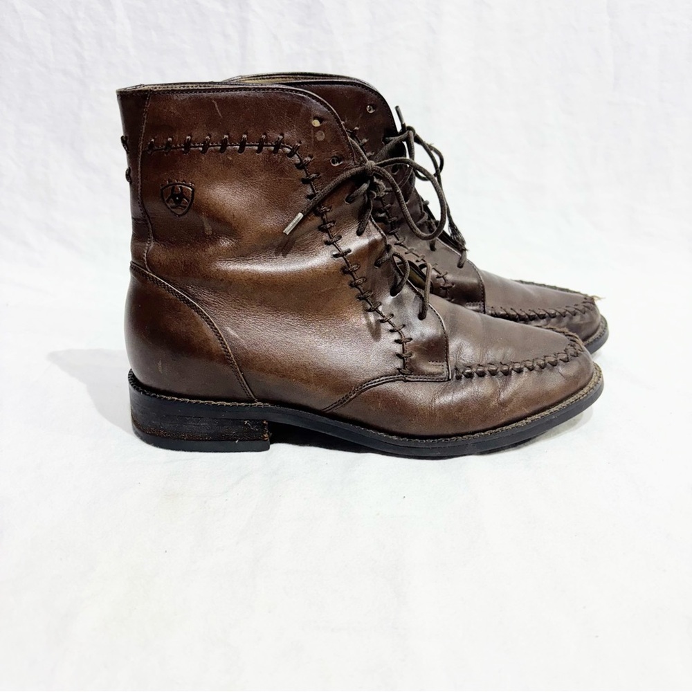 Ariat 94126 Brown Leather Women’s Moccasin Toe Ankle Boots Size 5.5M